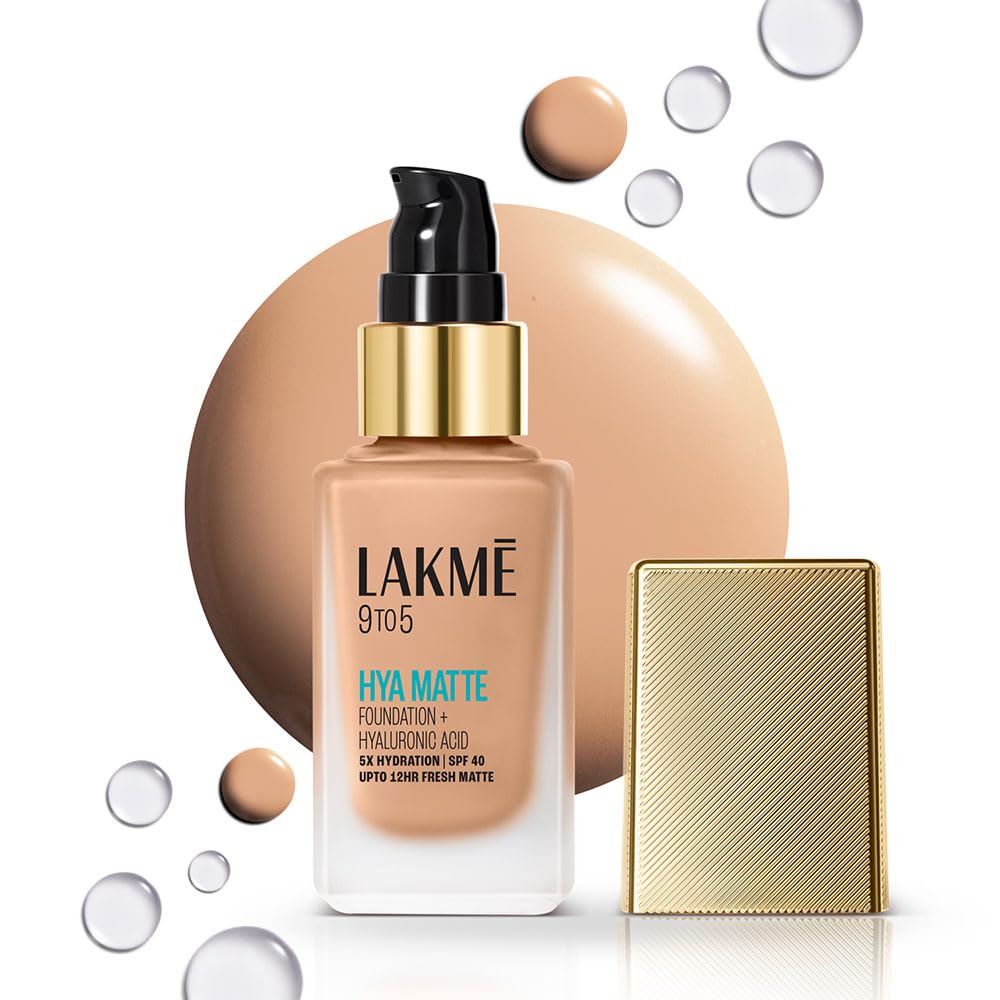 LAKMÉ 9to5 Hya Matte Liquid Foundation + Hyaluronic Acid Warm Natural - 25ml - View 10 of 10