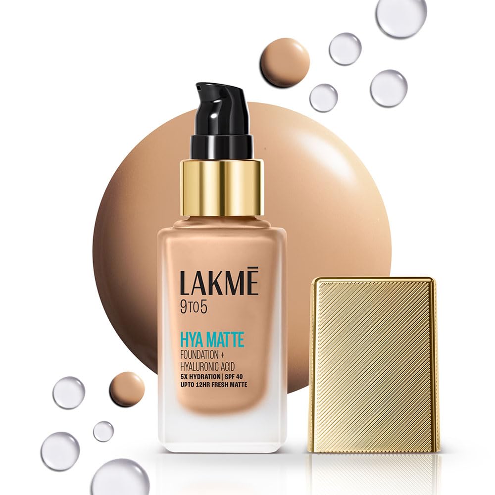 LAKMÉ 9to5 Hya Matte Full coverage, liquid all skin type Foundation + Hyaluronic Acid Neutral Nude - 25ml - View 10 of 10