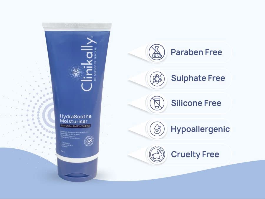 Clinikally HydraSoothe Moisturiser | Lightweight & Hydrating | Ceramide-Dominant Formula | Absorbs Quickly | Non-Comedogenic | Aloe Vera, Hyaluronic Acid, Vitamin E, Niacinamide Enriched | 100 gm - View 2 of 6