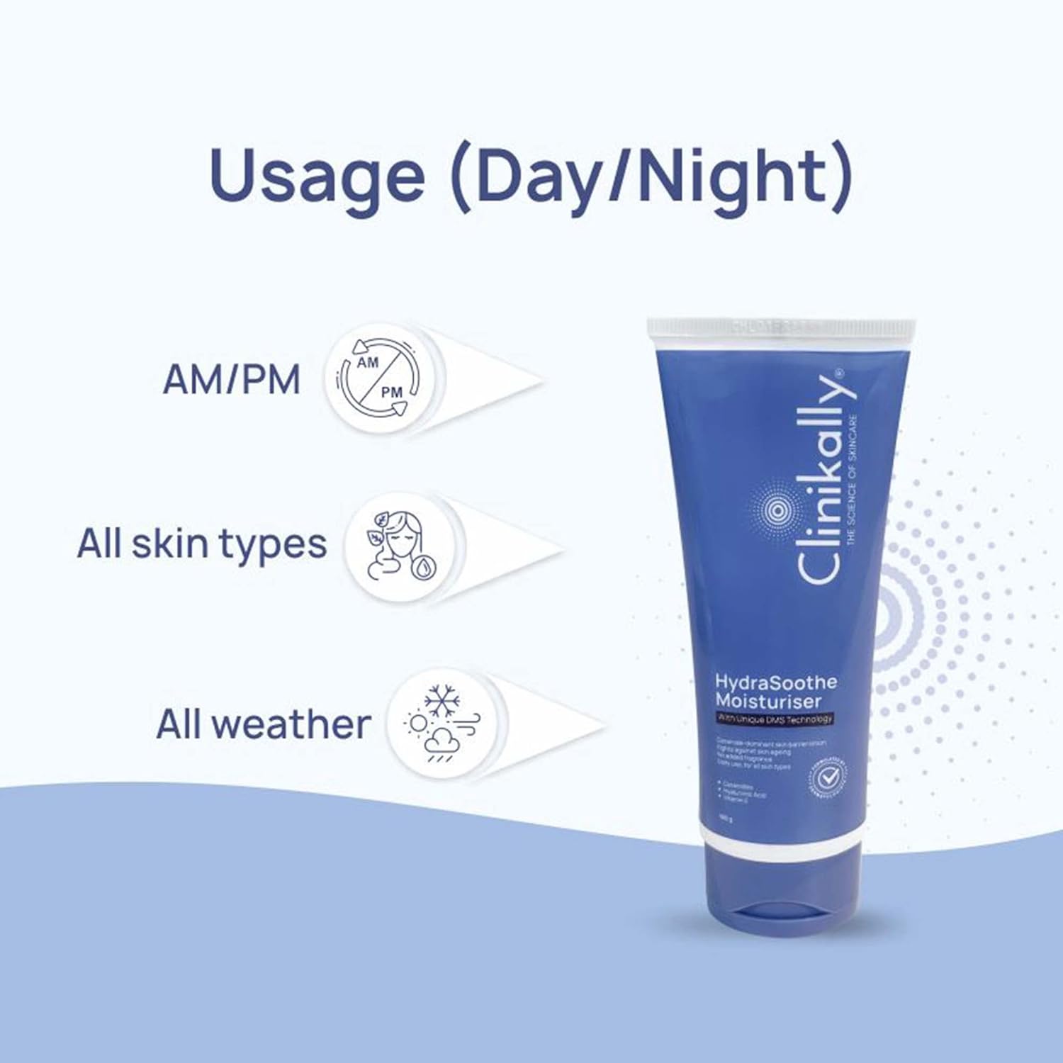 Clinikally HydraSoothe Moisturiser | Lightweight & Hydrating | Ceramide-Dominant Formula | Absorbs Quickly | Non-Comedogenic | Aloe Vera, Hyaluronic Acid, Vitamin E, Niacinamide Enriched | 100 gm - View 4 of 6