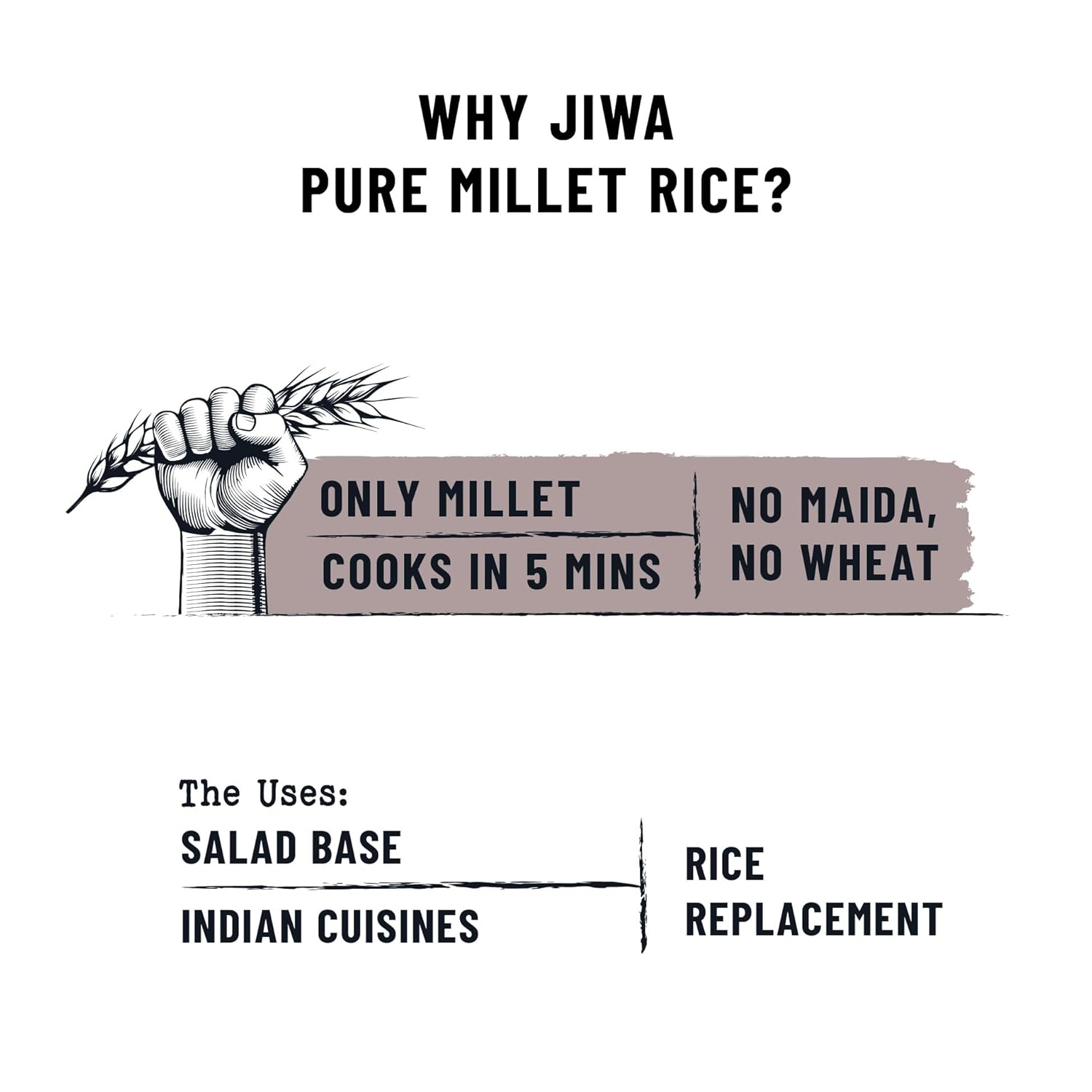 Jiwa Pure Jowar Millet Rice | 500 G | Cooks in 5 Minutes | Ready to Cook | 100% Millet | No Maida, No Atta | Gluten Free - View 2 of 5