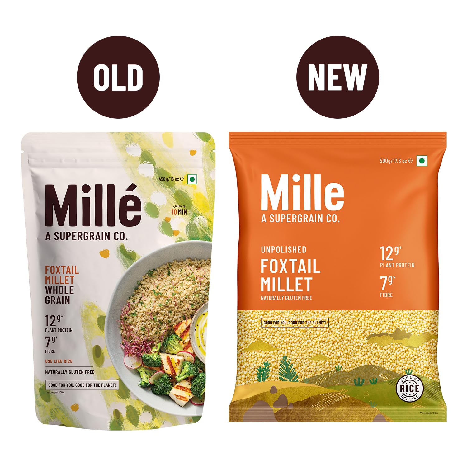 Mille Foxtail Millet Whole Grain | Certified Low GI | Rice Replacement | High Fibre and Plant Protein | Gluten Free | Cooks in 10 minutes | Can be used to cook Biryani, Lemon Puliyogare | Unpolished, Toasted, No Soaking Required | Kangni/Kakum/Navani/Korralu/Korra/Thinai, 500g - View 6 of 8