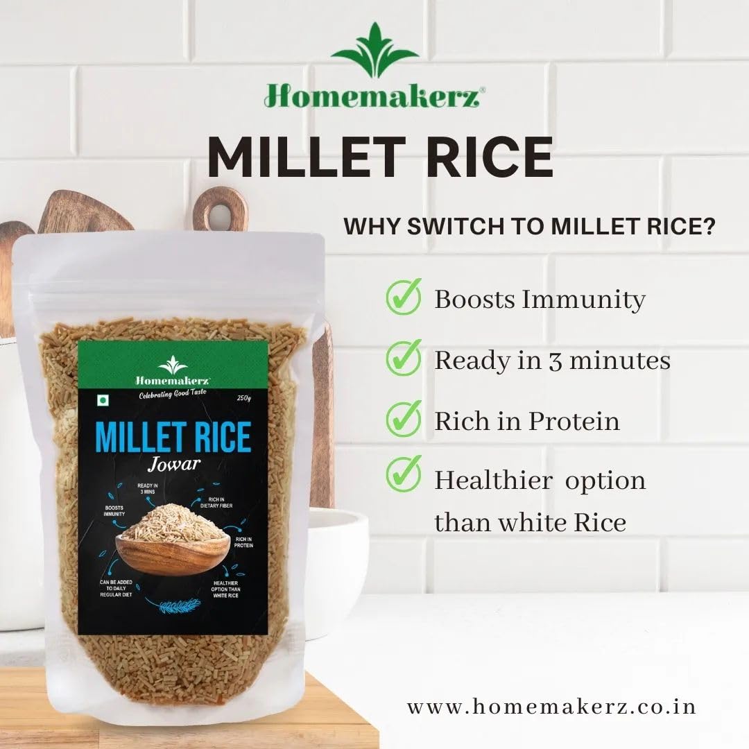 Homemakerz Ragi Millet Rice | Rich in Dietary Fiber | High in Protein | Ready in 3 Mins - 250 gm - View 5 of 6