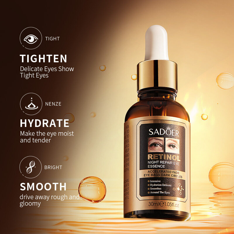 ROREC SADOER Retinol Luxurious Night Repair Eye Essence Moisturizing Eye Area Improves Dark Circles Eye Care Serum 30ml - View 2 of 3