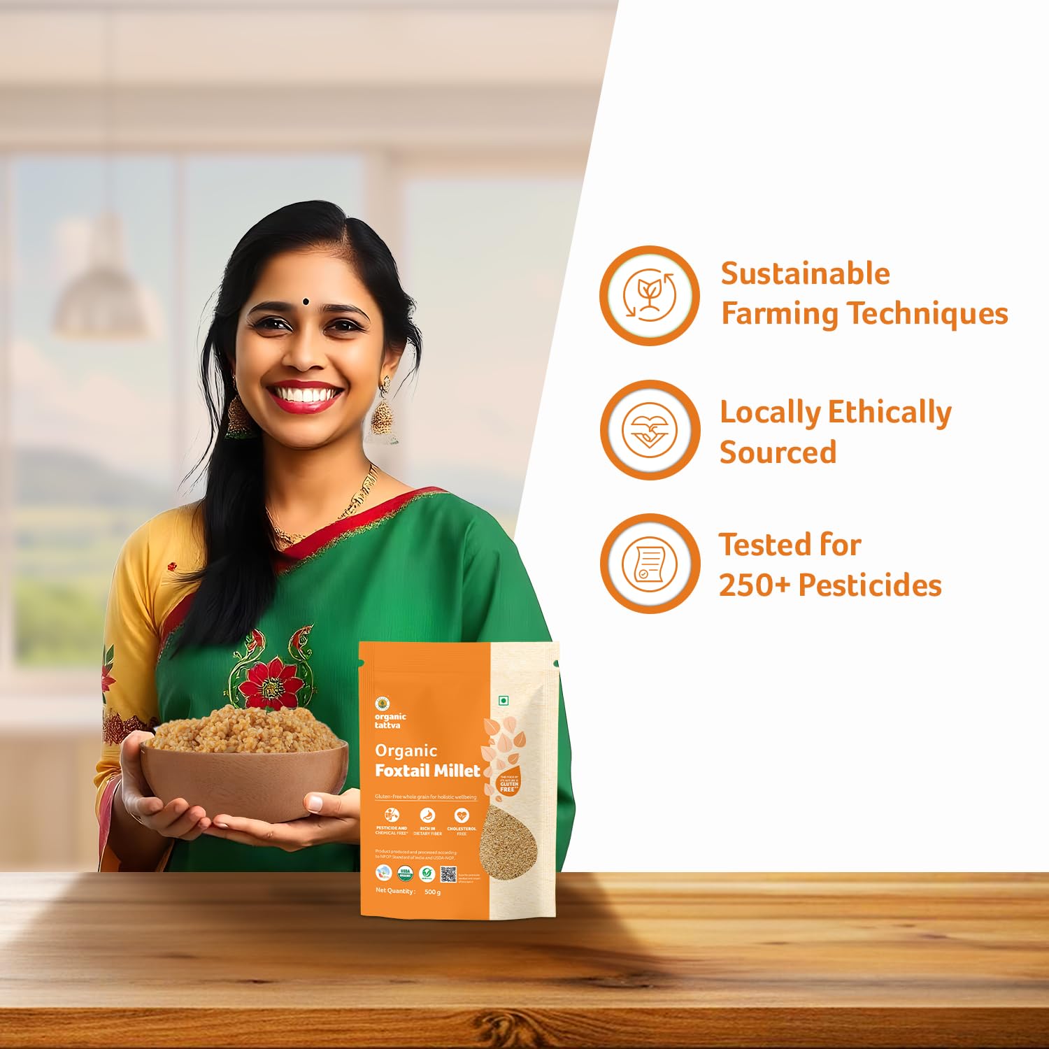 Organic Tattva - Organic Foxtail Millet 500 Gram | High Protein, Zero Cholesterol and Fiber Rich - View 3 of 8