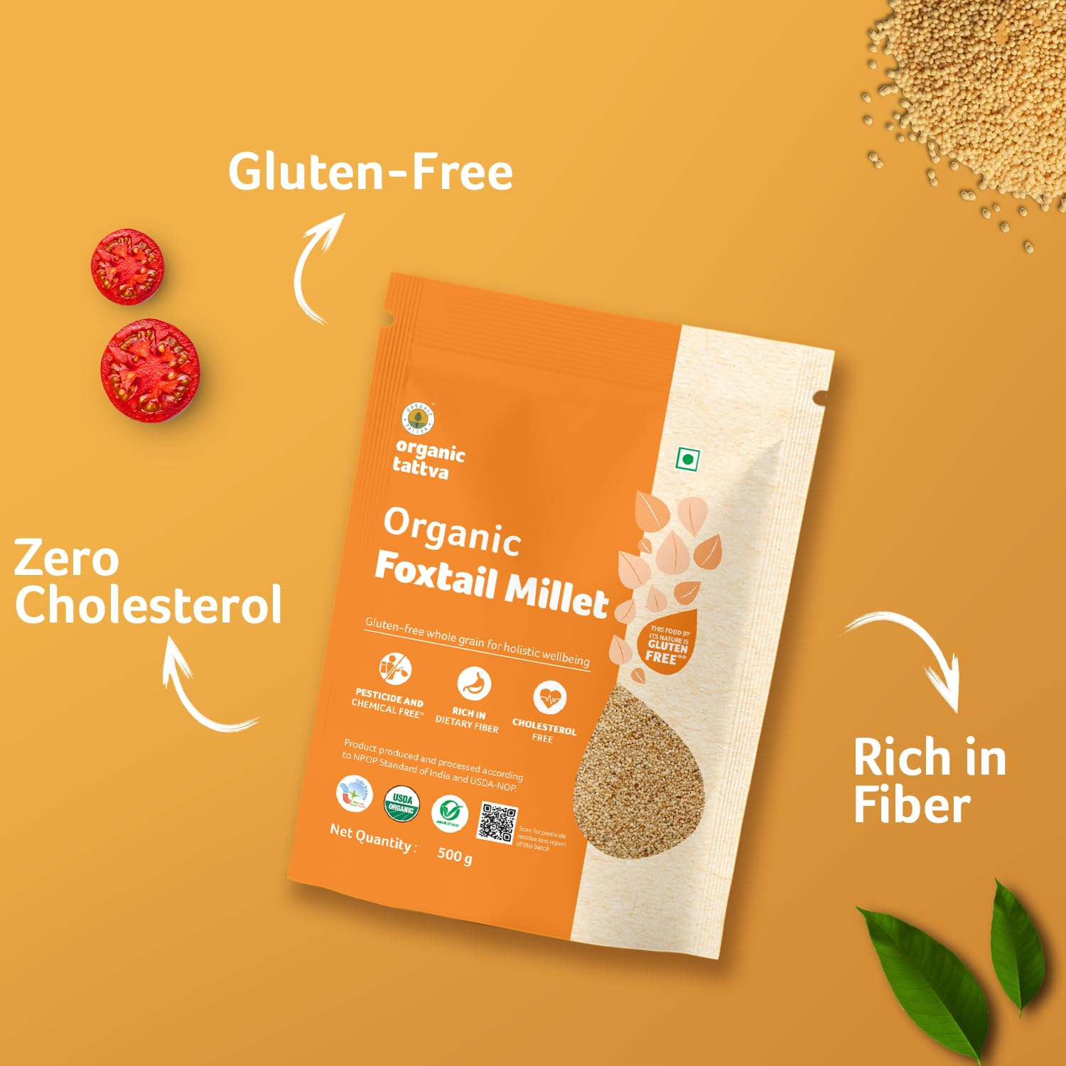 Organic Tattva - Organic Foxtail Millet 500 Gram | High Protein, Zero Cholesterol and Fiber Rich - View 5 of 8