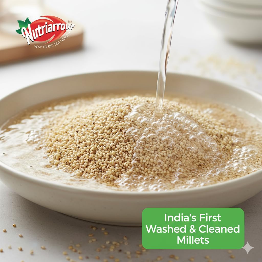 Nutriarrow Barnyard Millet 800g | Unpolished Sama Rice for Fasting | Organic Gluten Free Samak/Vari Rice/Bhagar/Sanwa Millet/Samai (400g pack of 2) - View 2 of 5