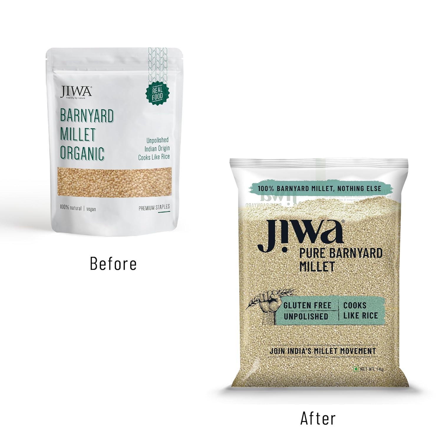 Jiwa Pure Barnyard Millet | 1 Kg | Unpolished | Cooks In 15 Minutes | Positive Millet | Sanva/Udalu/Bhagar/Kuthiraivally Seeds | Upwas, Farali, Vrat | Ancient Grain | Low GI | Gluten Free - View 4 of 6