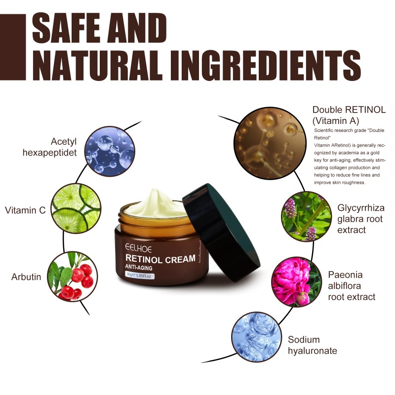 Tattielove eelhoe Natural Retinol cream Repair Face Cream Collagen Anti-Aging Remove Wrinkle Whitening - View 3 of 3