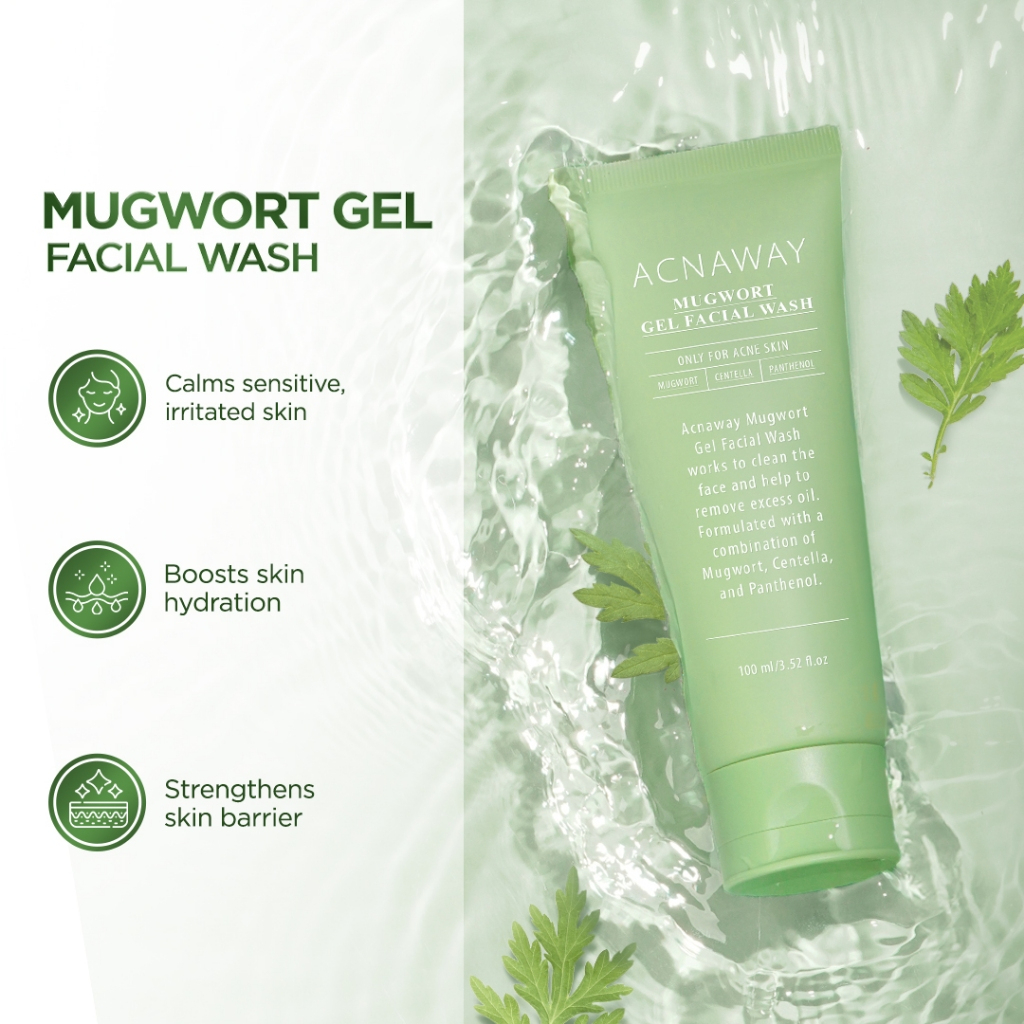 Acnaway Mugwort Acne Gel Face Wash 100ml – Acne-Prone Skin Cleanser with Mugwort, Centella & Panthenol for Oil Control, Redness Relief, and Gentle Deep Cleansing - View 2 of 3