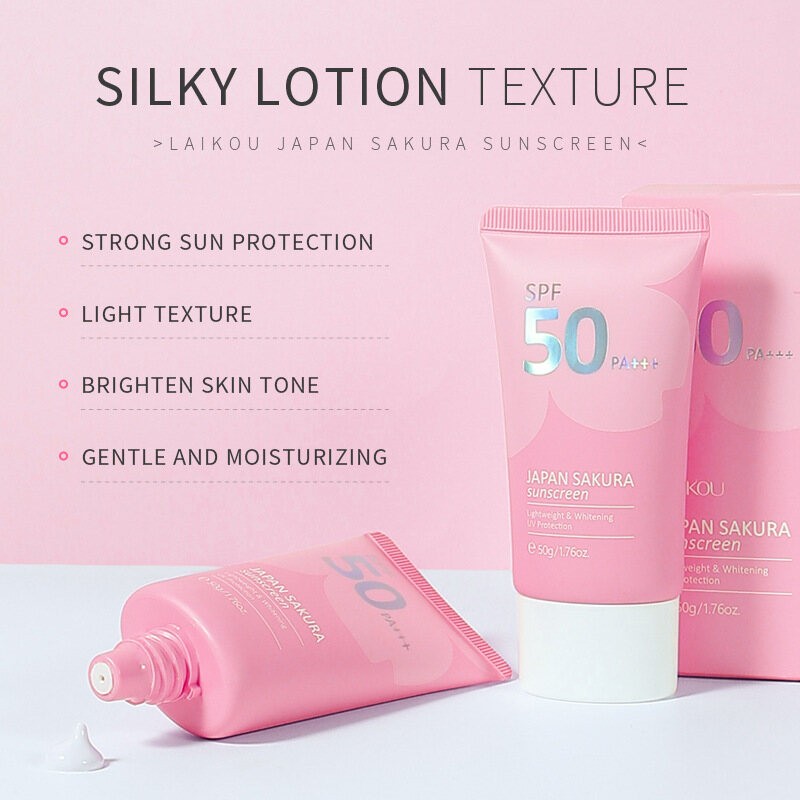 LAIKOU Japan Sakura Sunscreen SPF50 PA+++ Sunblock Whitening UV Protection Suncream 50g(FROM MALAYSIA) - View 2 of 3