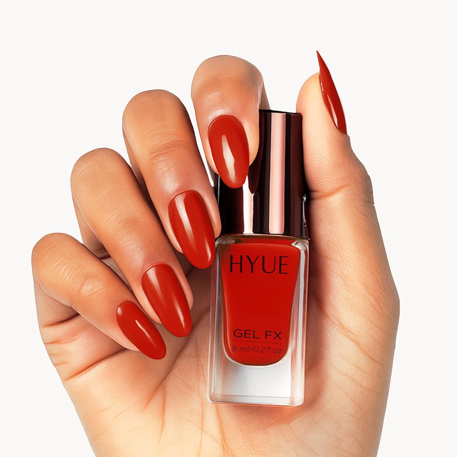 HYUE Gel FX Nail Paint | Hot Sauce | 8ml | Ultra-Glossy Finish | 14-Day Long-Lasting Wear | Quick-Dry & Chip-Resistant | Vegan & Paraben-Free | No UV Needed | 33 Rich Salon-Quality Shades - View 5 of 5