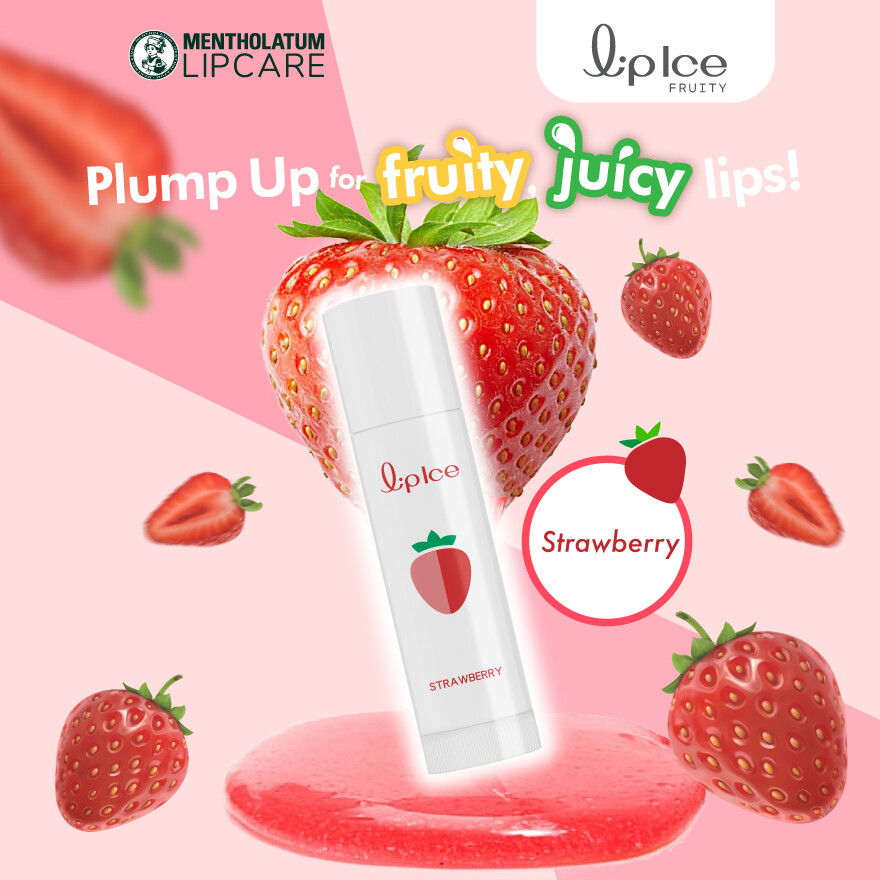 LipIce Fruity Lip Balm Strawberry Moisturizing Lip Care Stick 3.5g, Hydrating Formula for Dry and Chapped Lips, Smooth Application, Long-Lasting Moisture Protection, Fresh Strawberry Flavor, Daily Lip Nourishment and Care - View 2 of 3