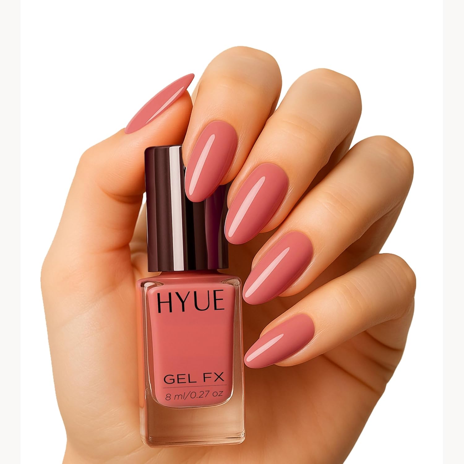 HYUE Gel FX Nail Paint | Peony | 8ml | Ultra-Glossy Finish | 14-Day Long-Lasting Wear | Quick-Dry & Chip-Resistant | Vegan & Paraben-Free | No UV Needed | 33 Rich Salon-Quality Shades - View 5 of 5
