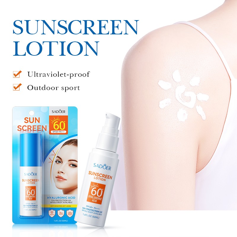 ROREC SADOER SPF60+ PA+++ Sunscreen Lotion Hyaluronic Acid 12H Protection UV Whitening Refreshing Outdoor Sunblock 50ml(FROM MALAYSIA) - View 2 of 3
