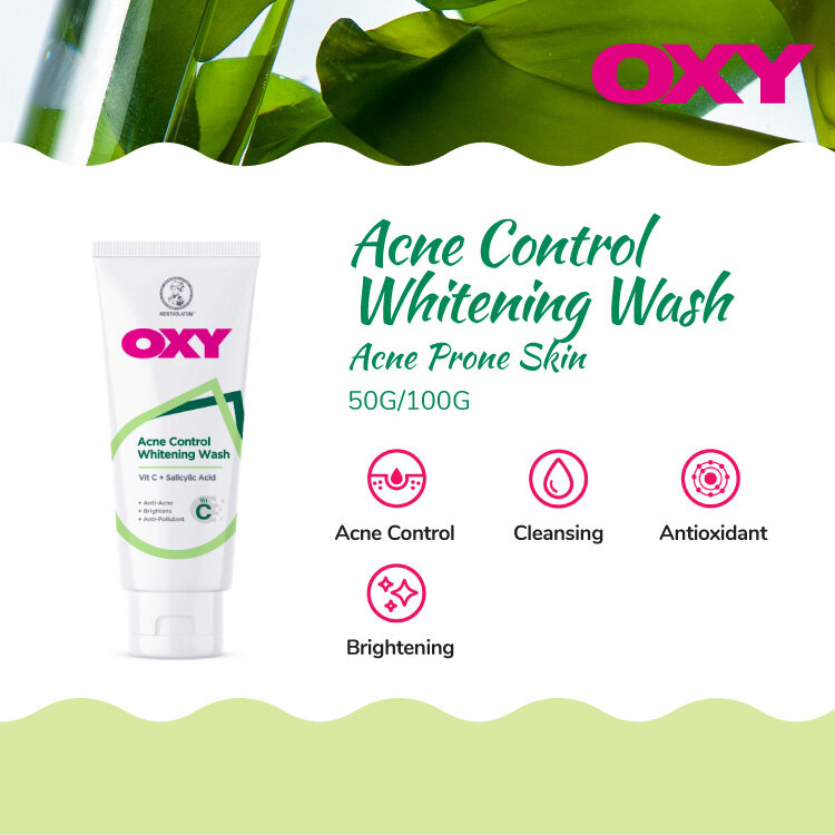 OXY Acne Control Whitening Wash 100g – Deep Cleansing Facial Cleanser for Acne-Prone Skin, Helps Reduce Breakouts, Control Excess Oil, and Promote a Brighter, Clearer, More Even-Toned Complexion - View 2 of 3