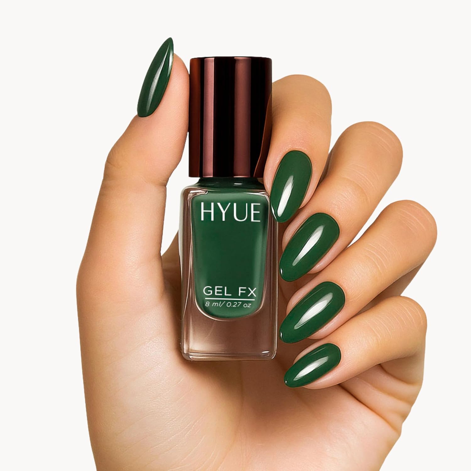 HYUE Gel FX Nail Paint | Rainforest | 8ml | Ultra-Glossy Finish | 14-Day Long-Lasting Wear | Quick-Dry & Chip-Resistant | Vegan & Paraben-Free | No UV Needed | 33 Rich Salon-Quality Shades - View 5 of 5