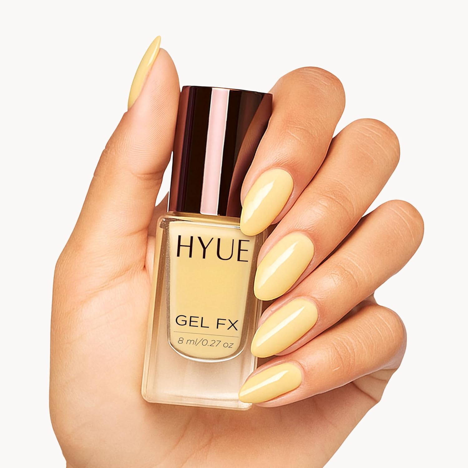 HYUE Gel FX Nail Paint | Canary Butter | 8ml | Ultra-Glossy Finish | 14-Day Long-Lasting Wear | Quick-Dry & Chip-Resistant | Vegan & Paraben-Free | No UV Needed | 33 Rich Salon-Quality Shades - View 5 of 5