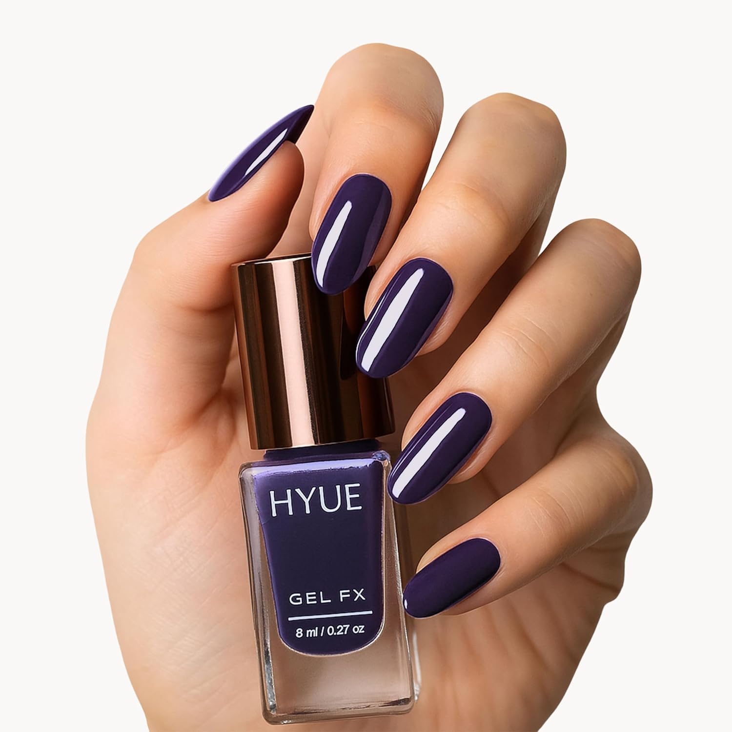 HYUE Gel FX Nail Paint | Almost Black | 8ml | Ultra-Glossy Finish | 14-Day Long-Lasting Wear | Quick-Dry & Chip-Resistant | Vegan & Paraben-Free | No UV Needed | 33 Rich Salon-Quality Shades - View 5 of 5