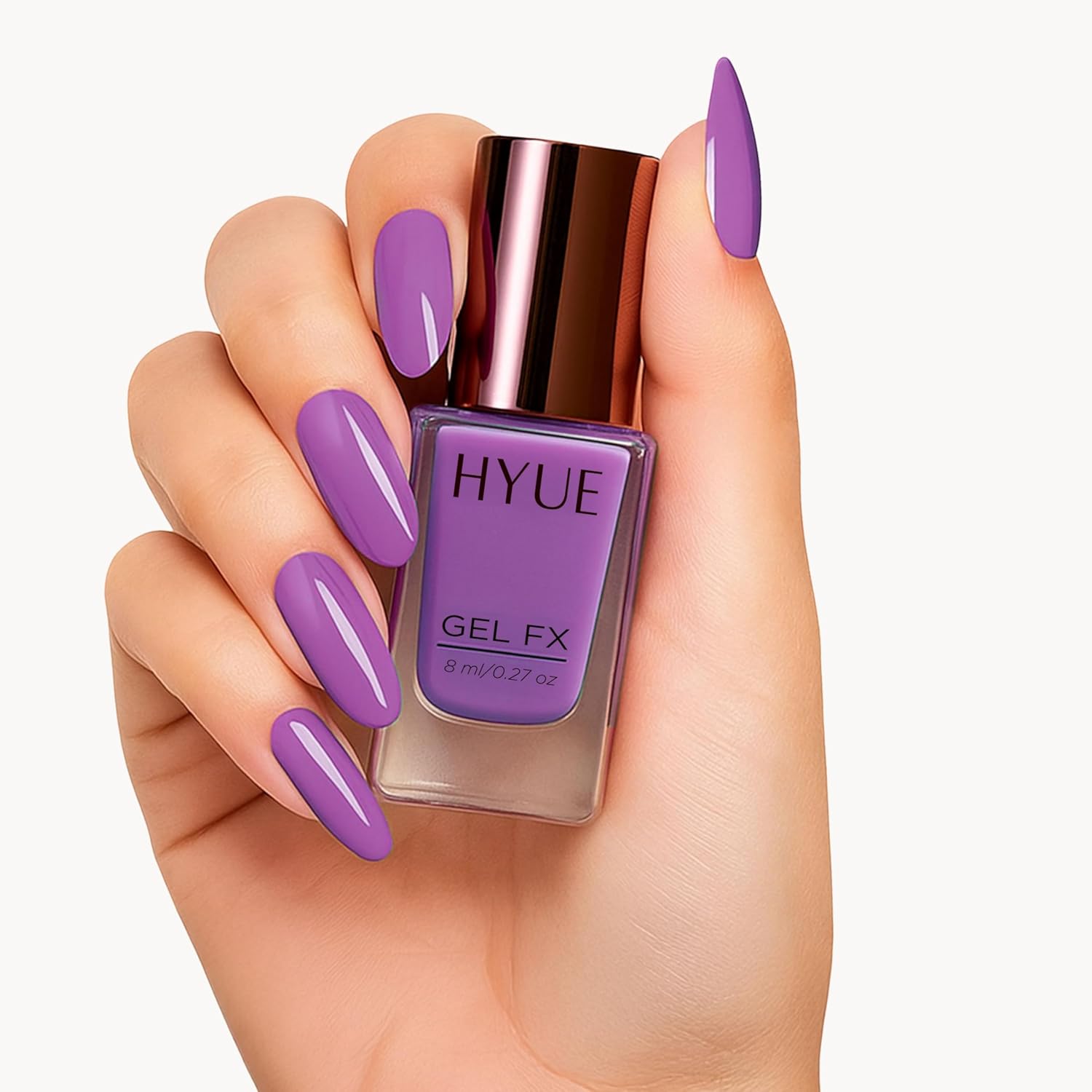 HYUE Gel FX Nail Paint | Amethyst | 8ml | Ultra-Glossy Finish | 14-Day Long-Lasting Wear | Quick-Dry & Chip-Resistant | Vegan & Paraben-Free | No UV Needed | 33 Rich Salon-Quality Shades - View 5 of 5