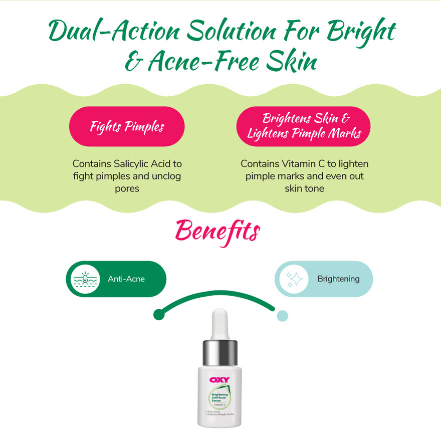 OXY Brightening Anti-Acne Serum – Lightweight Skincare Serum for Acne-Prone Skin, Helps Reduce Breakouts, Fade Acne Marks, Control Oil, and Improve Skin Brightness and Clarity-20ml - View 3 of 3