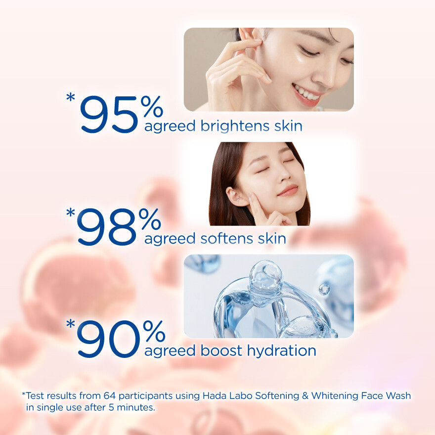 HADA LABO Softening & Whitening Face Wash 100g – Gentle Cleansing Facial Foam for Hydration, Brightening, and Smooth Skin While Removing Dirt, Oil, and Impurities - View 3 of 3