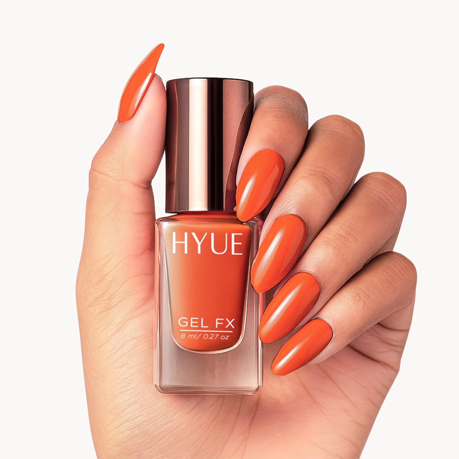 HYUE Gel FX Nail Paint | Get Peachy | 8ml | Ultra-Glossy Finish | 14-Day Long-Lasting Wear | Quick-Dry & Chip-Resistant | Vegan & Paraben-Free | No UV Needed | 33 Rich Salon-Quality Shades - View 5 of 5