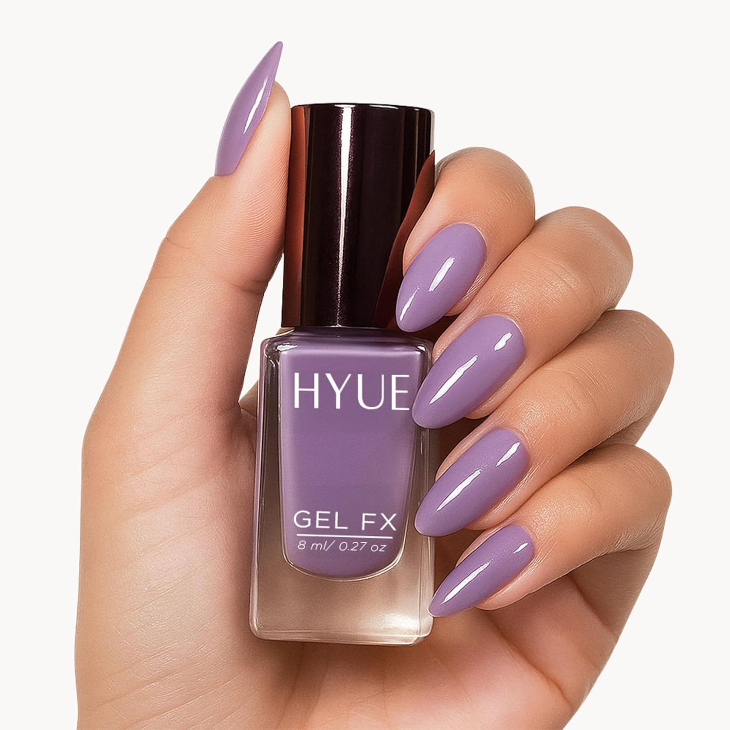 HYUE Gel FX Nail Paint | Lavender Whip | 8ml | Ultra-Glossy Finish | 14-Day Long-Lasting Wear | Quick-Dry & Chip-Resistant | Vegan & Paraben-Free | No UV Needed | 33 Rich Salon-Quality Shades - View 5 of 5
