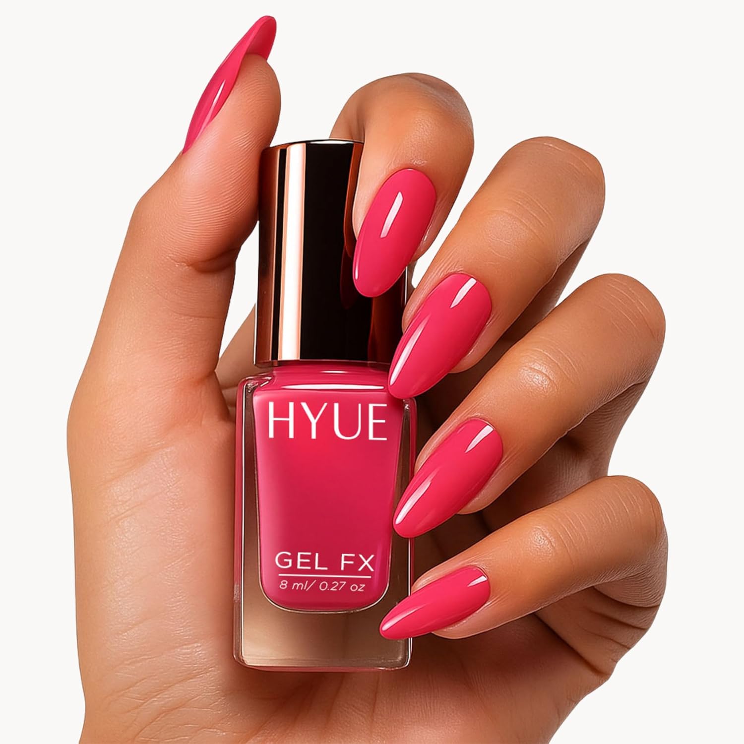 HYUE Gel FX Nail Paint | Strawberry Shortcake | 8ml | Ultra-Glossy Finish | 14-Day Long-Lasting Wear | Quick-Dry & Chip-Resistant | Vegan & Paraben-Free | No UV Needed | 33 Rich Salon-Quality Shades - View 5 of 5