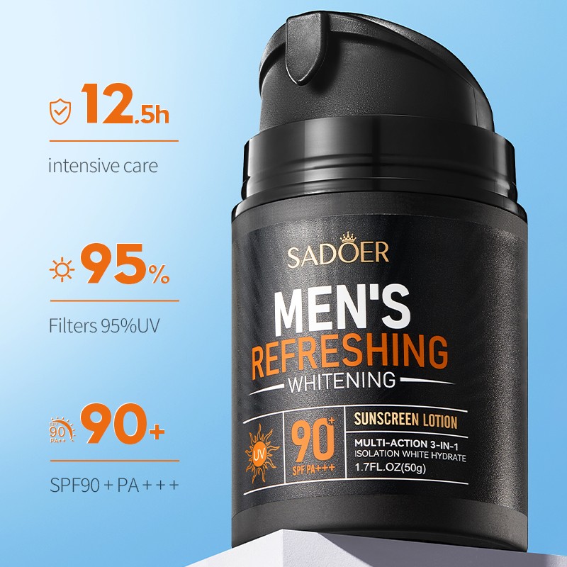 ROREC SADOER SPF90+ PA+++ Men Refreshing Whitening UV Sunscreen Lotion UVA UVB Protection Isolation Sunblock 50g(FROM MALAYSIA) - View 2 of 3