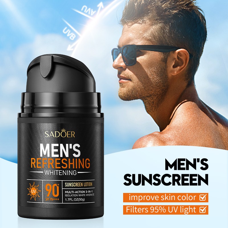 ROREC SADOER SPF90+ PA+++ Men Refreshing Whitening UV Sunscreen Lotion UVA UVB Protection Isolation Sunblock 50g(FROM MALAYSIA) - View 3 of 3