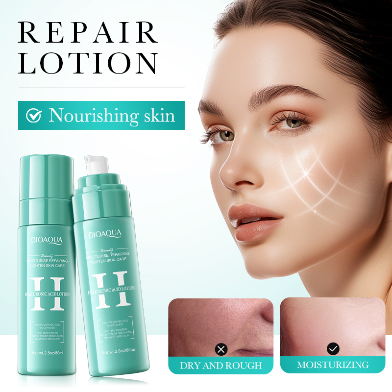 BIOAQUA Hyaluronic Acid Lotion 80ml – Deep Hydrating Moisturizing Facial Lotion for Skin Repair, Elasticity Boost, and Enhancing Natural Glow with Smooth, Soft, and Supple Skin Care - View 2 of 3