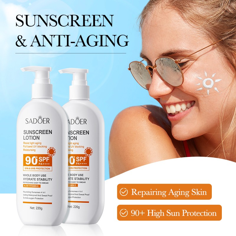 ROREC SADOER SPF90+ PA++++ UVA UVB UV Blocking Moisturizing Sunscreen Lotion Lasting Waterproof Sweatproof 220g(FROM MALAYSIA) - View 3 of 3