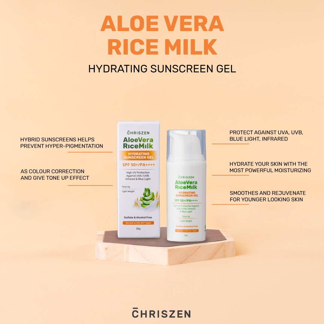 Chriszen Aloe Vera Rice Milk Hydrating Sunscreen Gel SPF 50+/PA(FROM MALAYSIA) - View 2 of 2