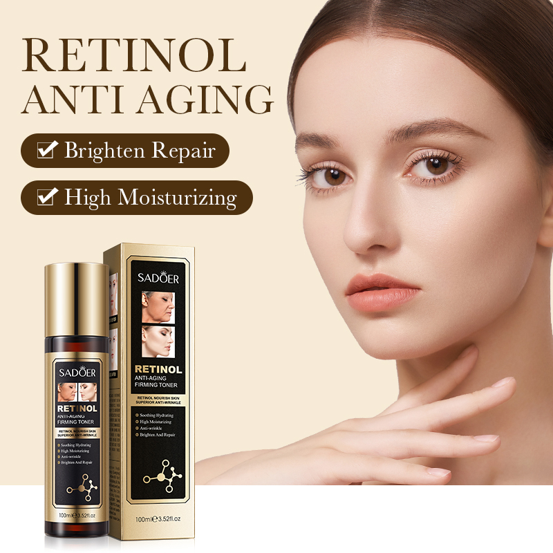 ROREC SADOER Retinol Anti-Aging Firming Toner 100ml Hydrating Facial Essence, Soothing Moisturizing Skincare Toner, Lightweight Formula for Smoother Looking Skin, Daily Repair and Radiance Support - View 2 of 3