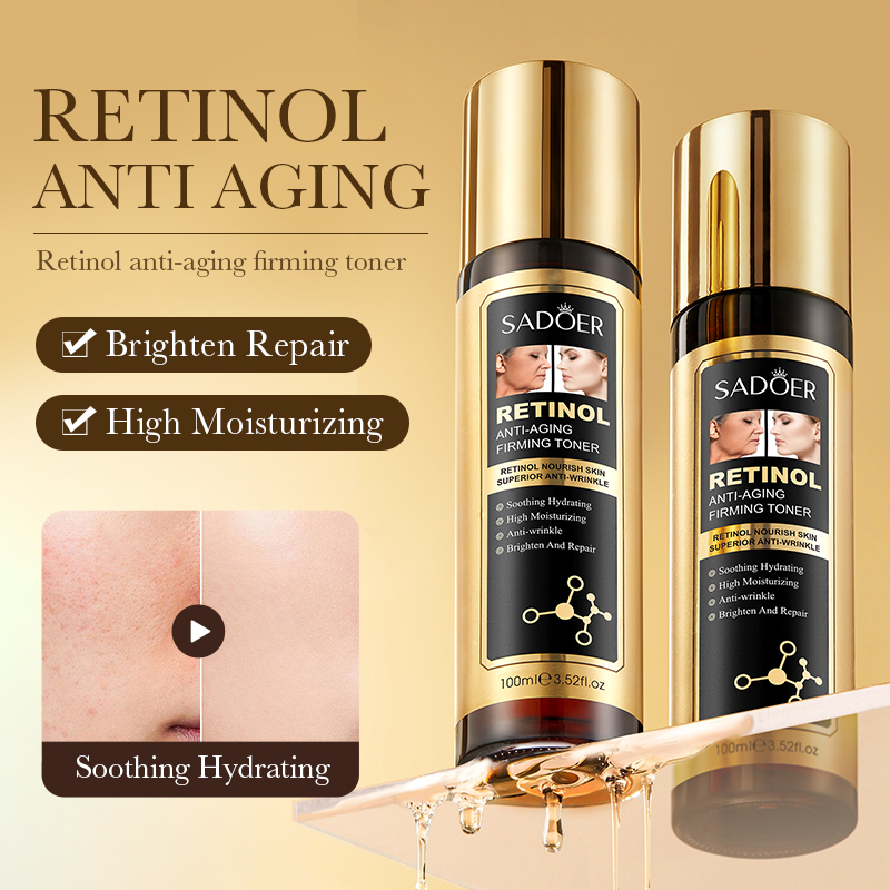 ROREC SADOER Retinol Anti-Aging Firming Toner 100ml Hydrating Facial Essence, Soothing Moisturizing Skincare Toner, Lightweight Formula for Smoother Looking Skin, Daily Repair and Radiance Support - View 3 of 3