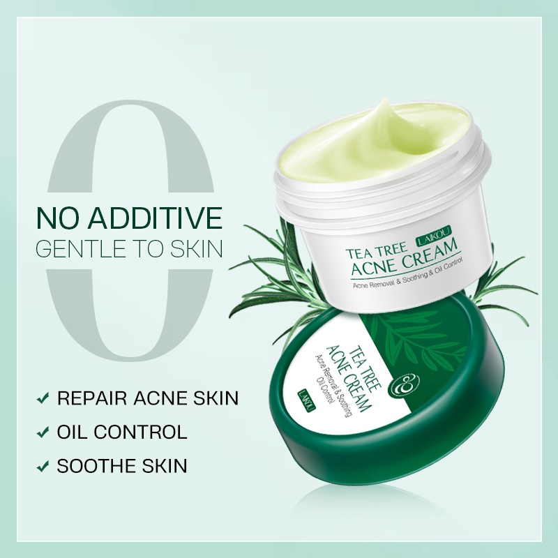 LAIKOU Tea Tree Acne Cream 20g Soothing Oil Control Face Cream, Lightweight Acne Care Treatment, Hydrating Skincare Formula for Clearer Looking Skin, Daily Spot Care and Skin Balance Support - View 2 of 3