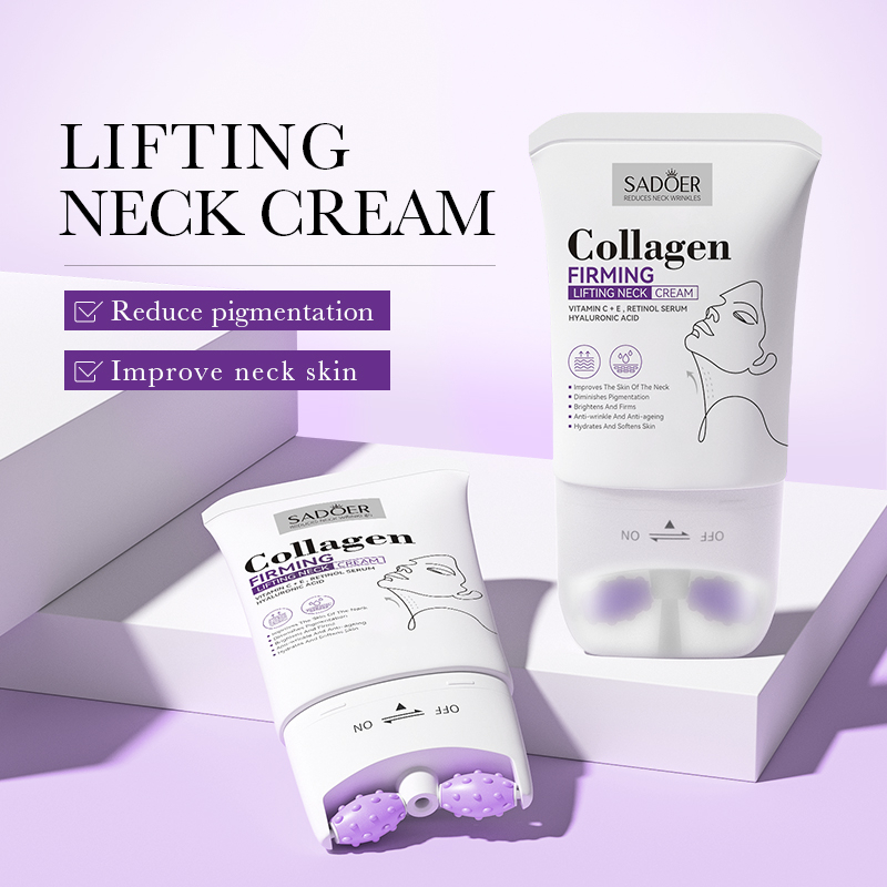 ROREC SADOER Collagen Firming Lifting Neck Cream Anti-Wrinkle Rejuvenating Skincare with Vitamin C E Retinol Hyaluronic Acid for Hydrating Smoothing Tightening and Youthful Looking Skin 110ml - View 2 of 3