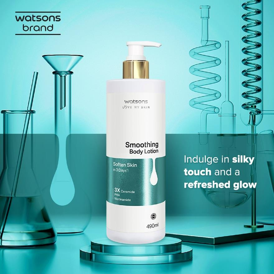 WATSONS Skinified Smoothing Body Lotion Deep Moisturizing Hydrating Body Care Lotion for Soft Smooth and Radiant Skin Helps Improve Dryness Texture and Skin Comfort Daily Use 490ml - View 2 of 3