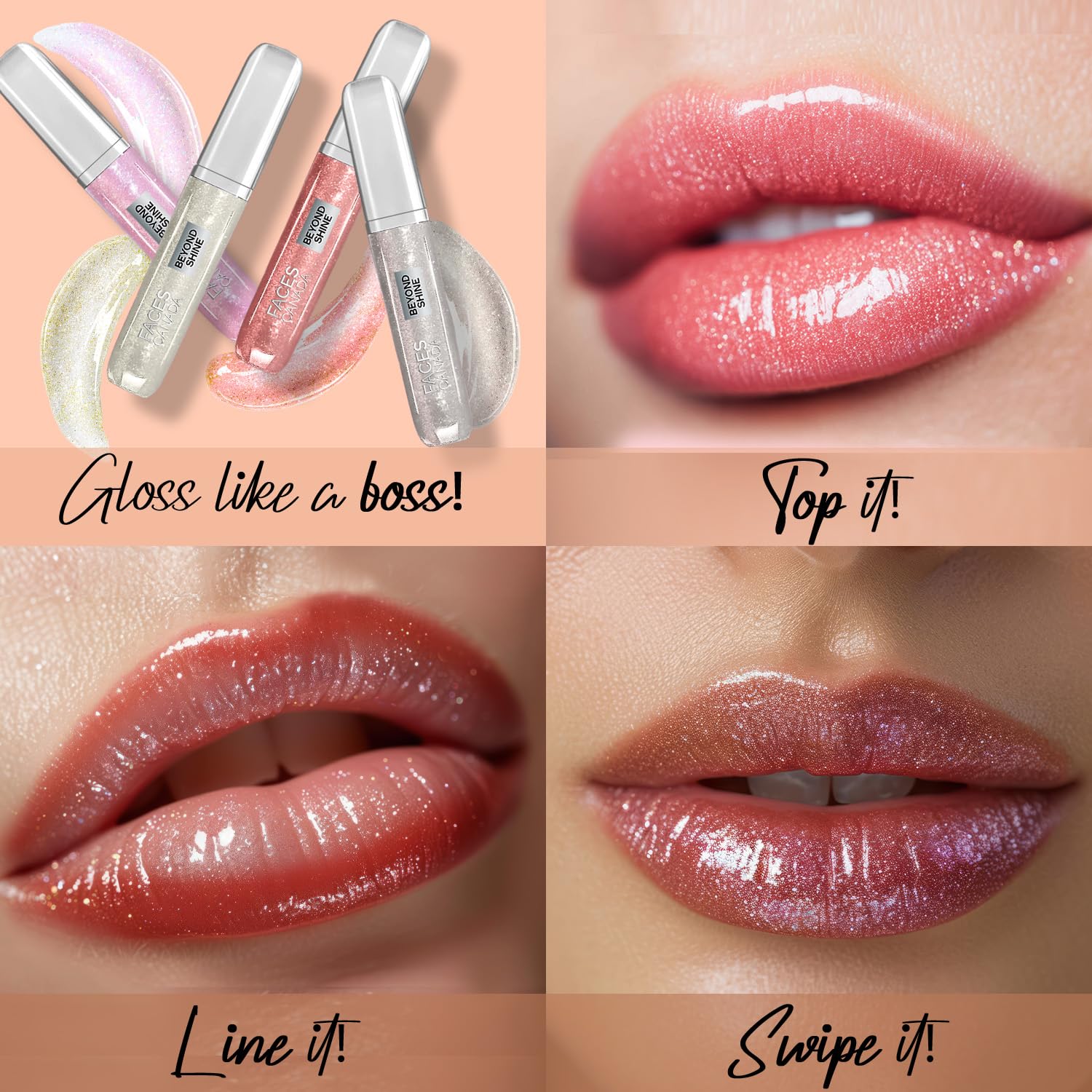 FACES CANADA Beyond Shine Lip Gloss - Baebe 03, 3.8Ml | Lightweight Non-Sticky Luxurious Texture For Glossy Lips | Instant Shine | Fuller, Supple & Plump Lips | 24Hr Hydration - View 4 of 7