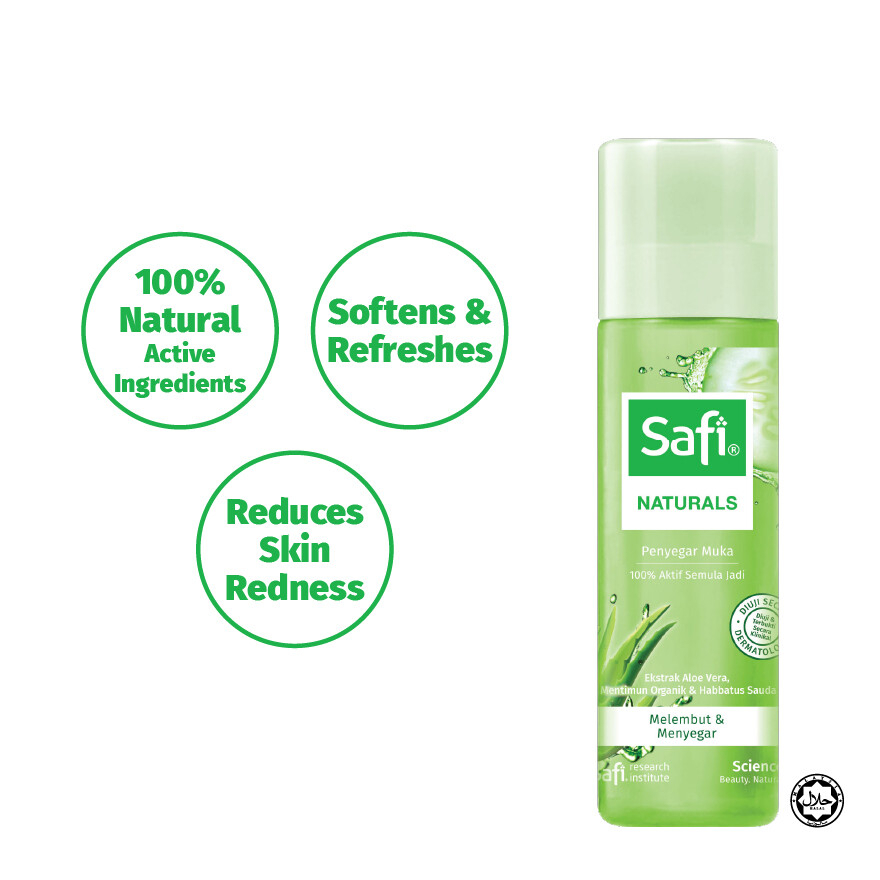 SAFI Naturals Softening & Refreshing Toner with Aloe Vera for Pore Control, Skin Hydration, Gentle Cleansing, Soothing Care, Refreshing Feel, Smooth Texture, and Daily Facial Care (100ml) - View 3 of 3