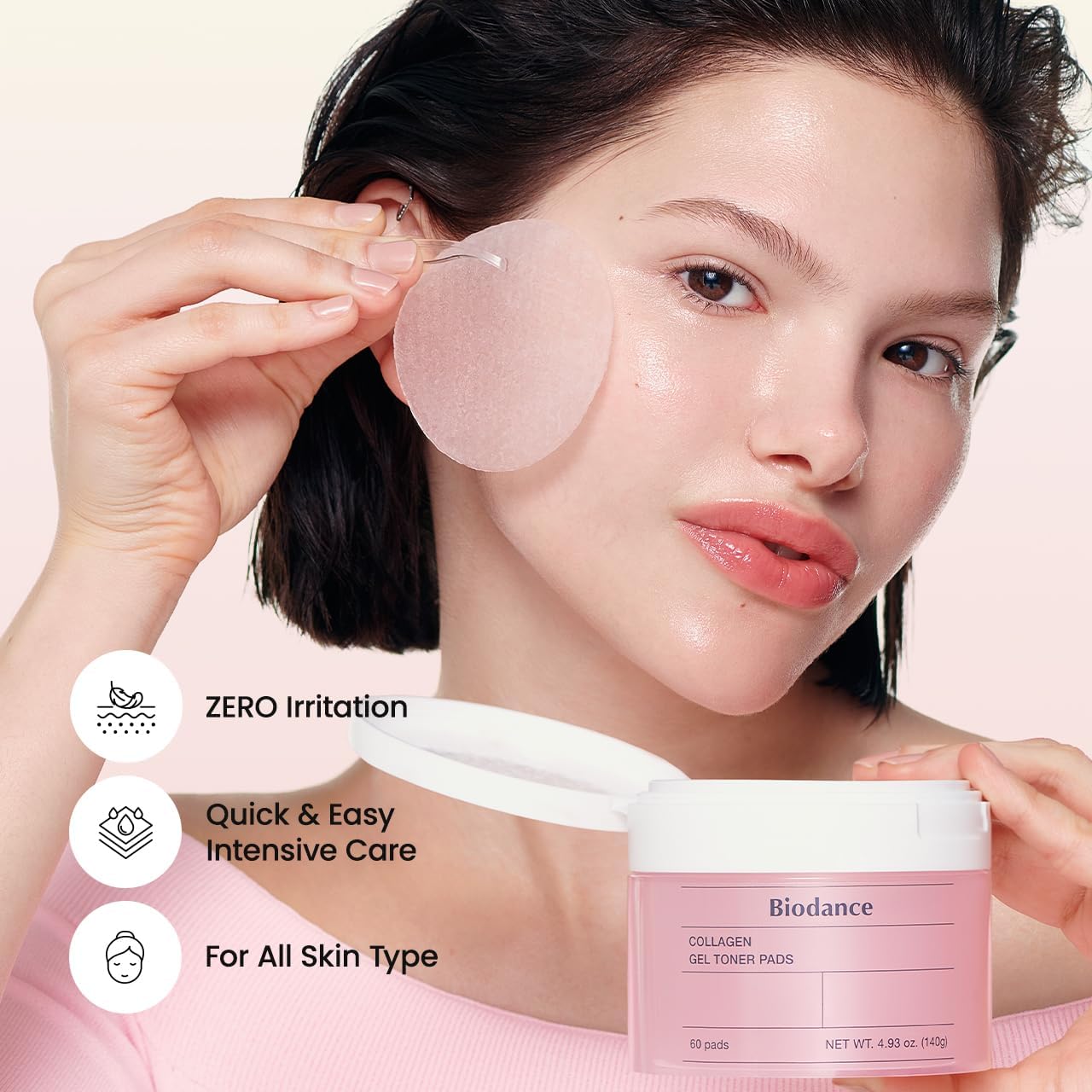 Biodance Collagen Gel Toner Pads, Pore Minimizer for Face, Improving Elasticity, Plumping Toner Pads for Sensitive Skin, Korean Skincare,ㅣ4.93 fl.oz.(140g)*60Pads,Ramadan Gift - View 4 of 8
