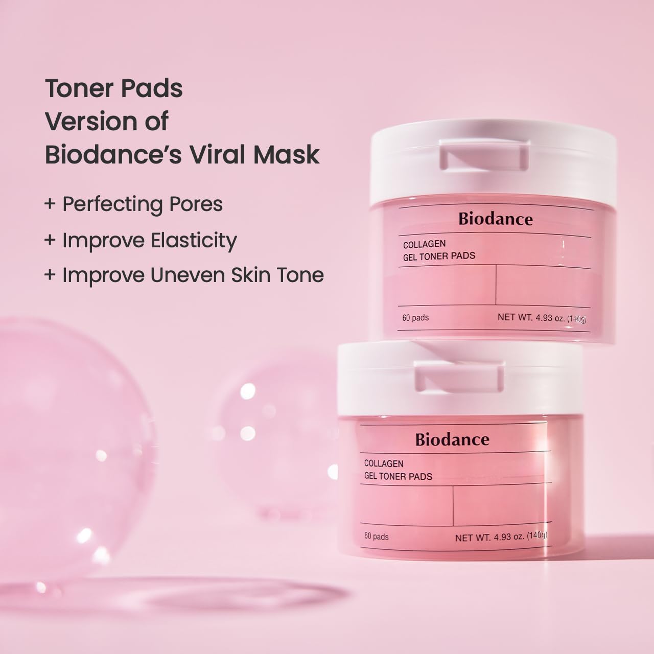 Biodance Collagen Gel Toner Pads, Pore Minimizer for Face, Improving Elasticity, Plumping Toner Pads for Sensitive Skin, Korean Skincare,ㅣ4.93 fl.oz.(140g)*60Pads,Ramadan Gift - View 6 of 8
