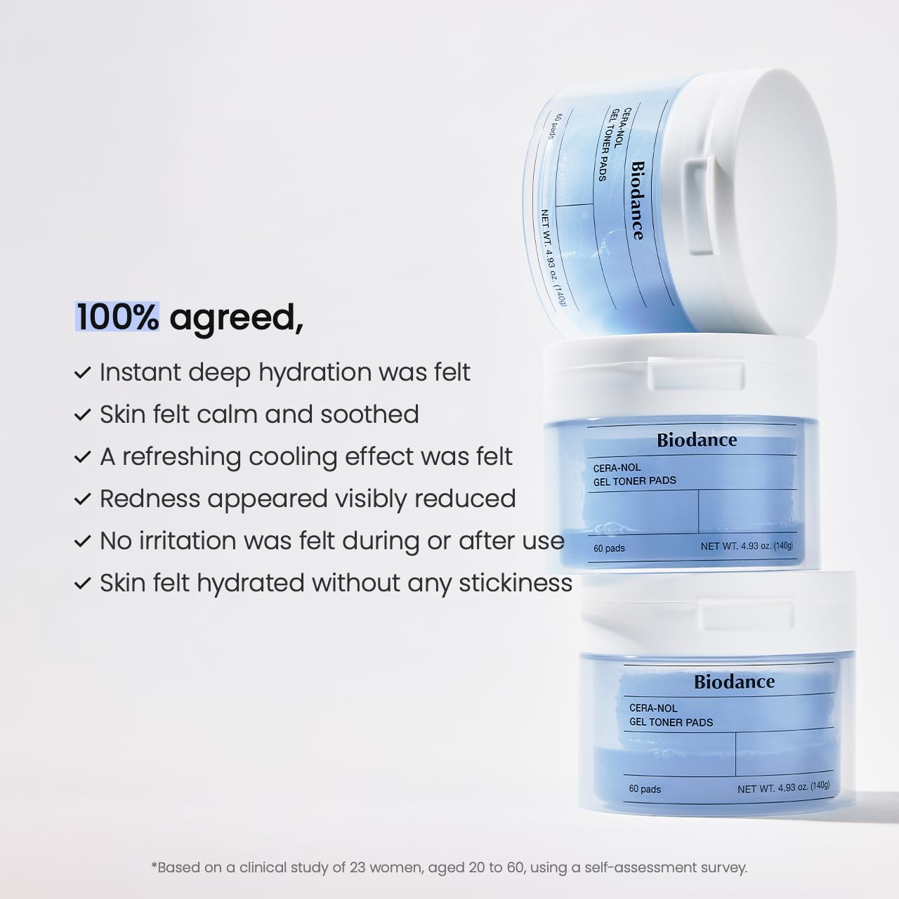 Biodance Cera-nol Gel Toner Pads, Deep Hydrating & Soothing Toner Pads for Sensitive Skin, Redness Reducing & Comfort Mositurizing, Korean Skincareㅣ4.93 fl.oz.(140g)*60Pads, Ramadan Gift - View 5 of 8