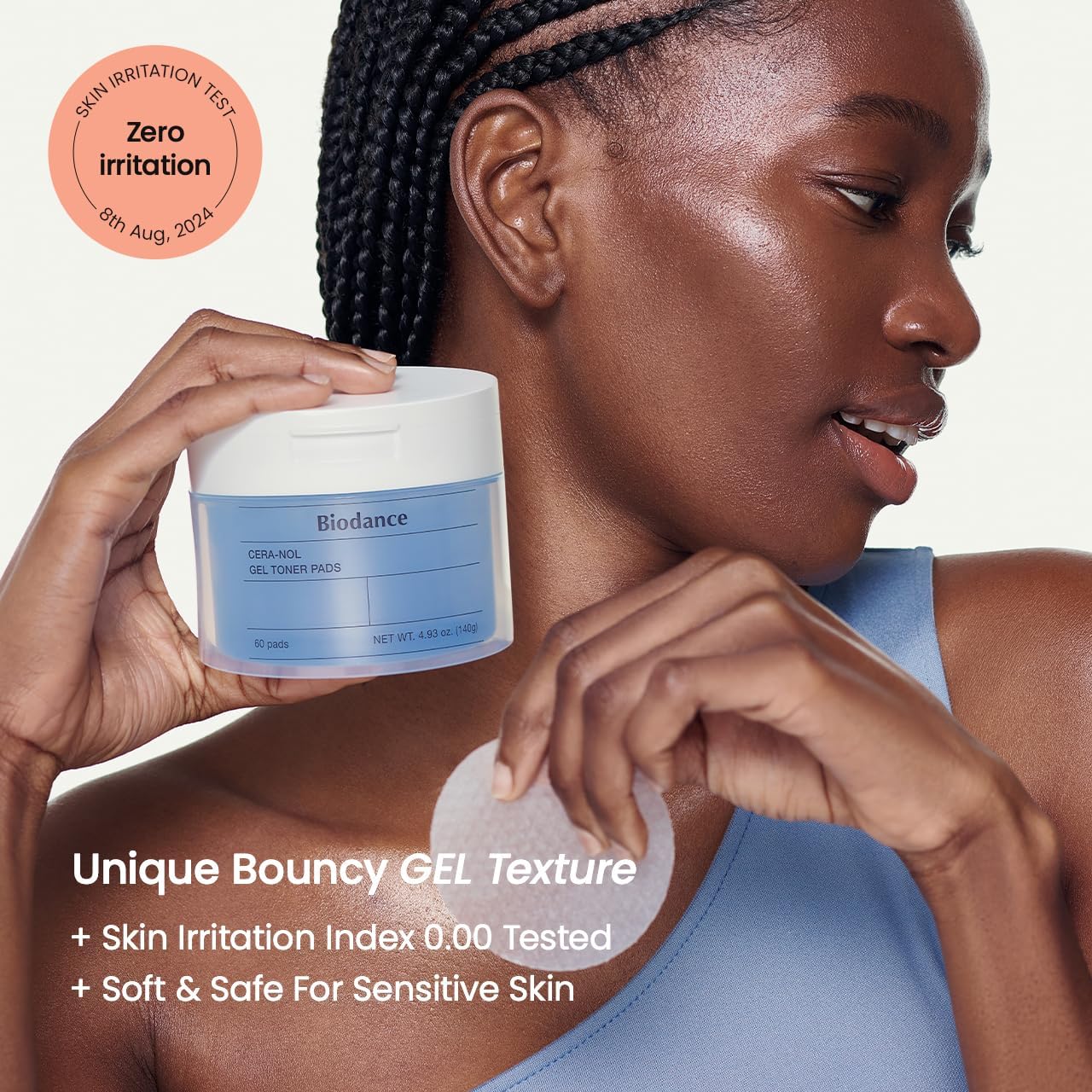 Biodance Cera-nol Gel Toner Pads, Deep Hydrating & Soothing Toner Pads for Sensitive Skin, Redness Reducing & Comfort Mositurizing, Korean Skincareㅣ4.93 fl.oz.(140g)*60Pads, Ramadan Gift - View 6 of 8