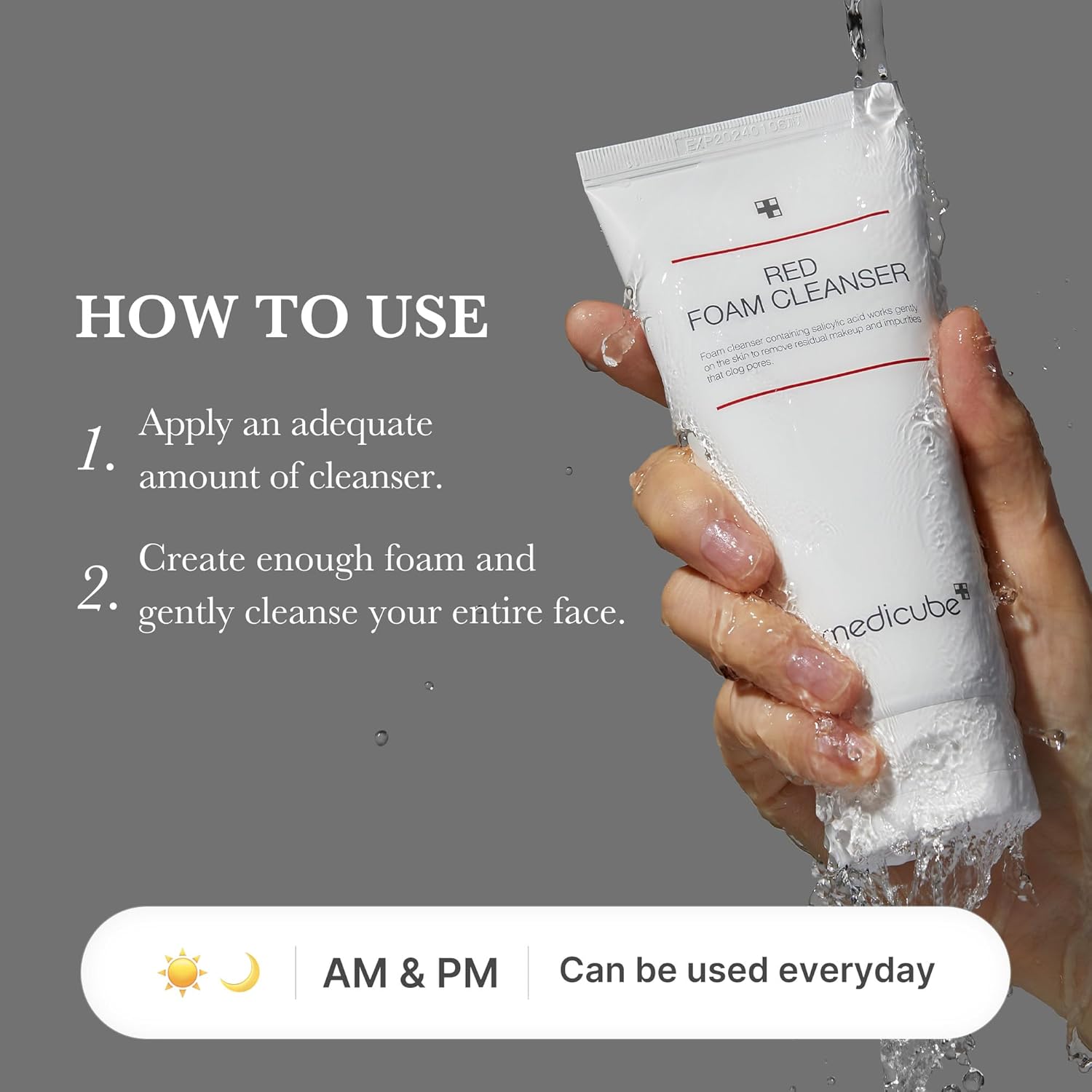 medicube Red Foam Cleanser - Deeply cleanses, remove impurities, control sebum | Korean Skincare - View 4 of 7