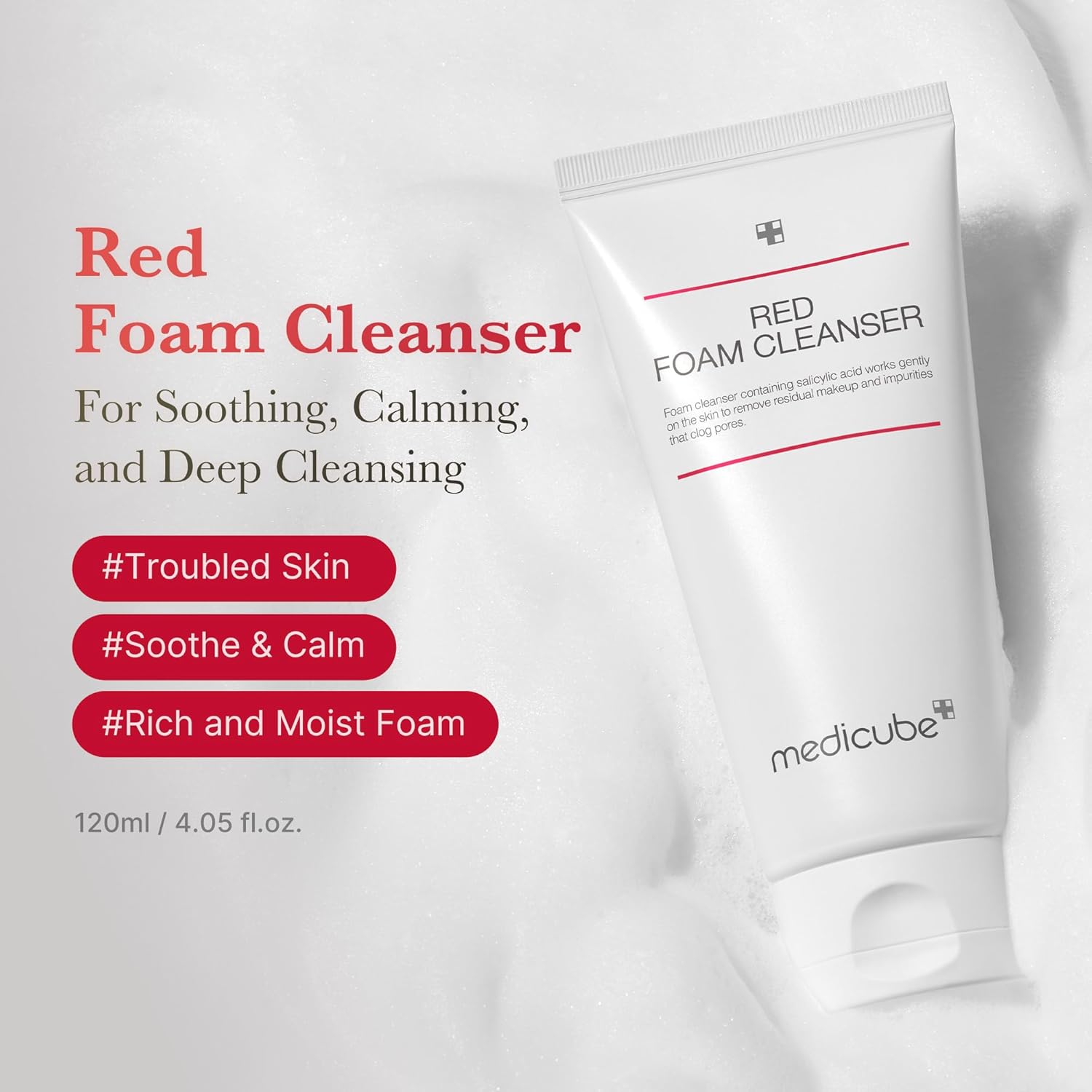 medicube Red Foam Cleanser - Deeply cleanses, remove impurities, control sebum | Korean Skincare - View 7 of 7