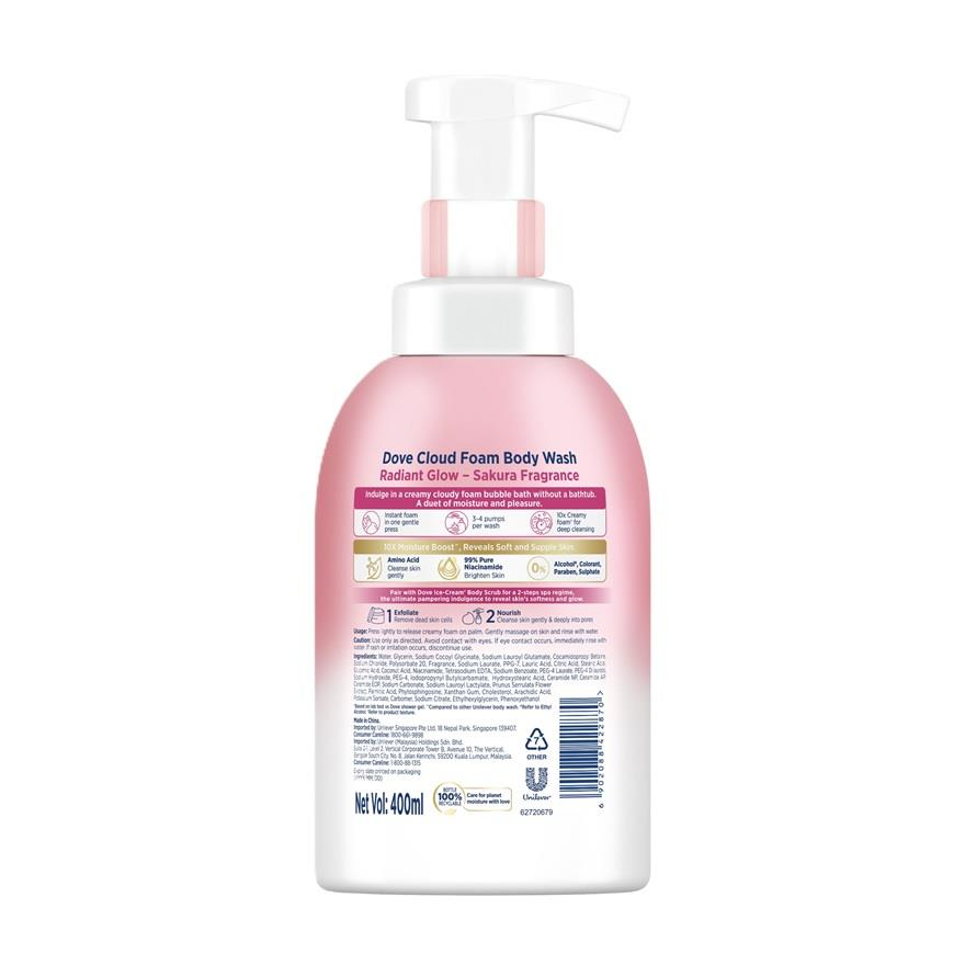 Dove Sakura Self Foaming Cloud Foam Shower 400ml | Gentle Moisturizing Body Wash | Sakura Blossom Scented Foaming Shower Gel | Soft, Smooth & Nourished Skin Care - View 3 of 3