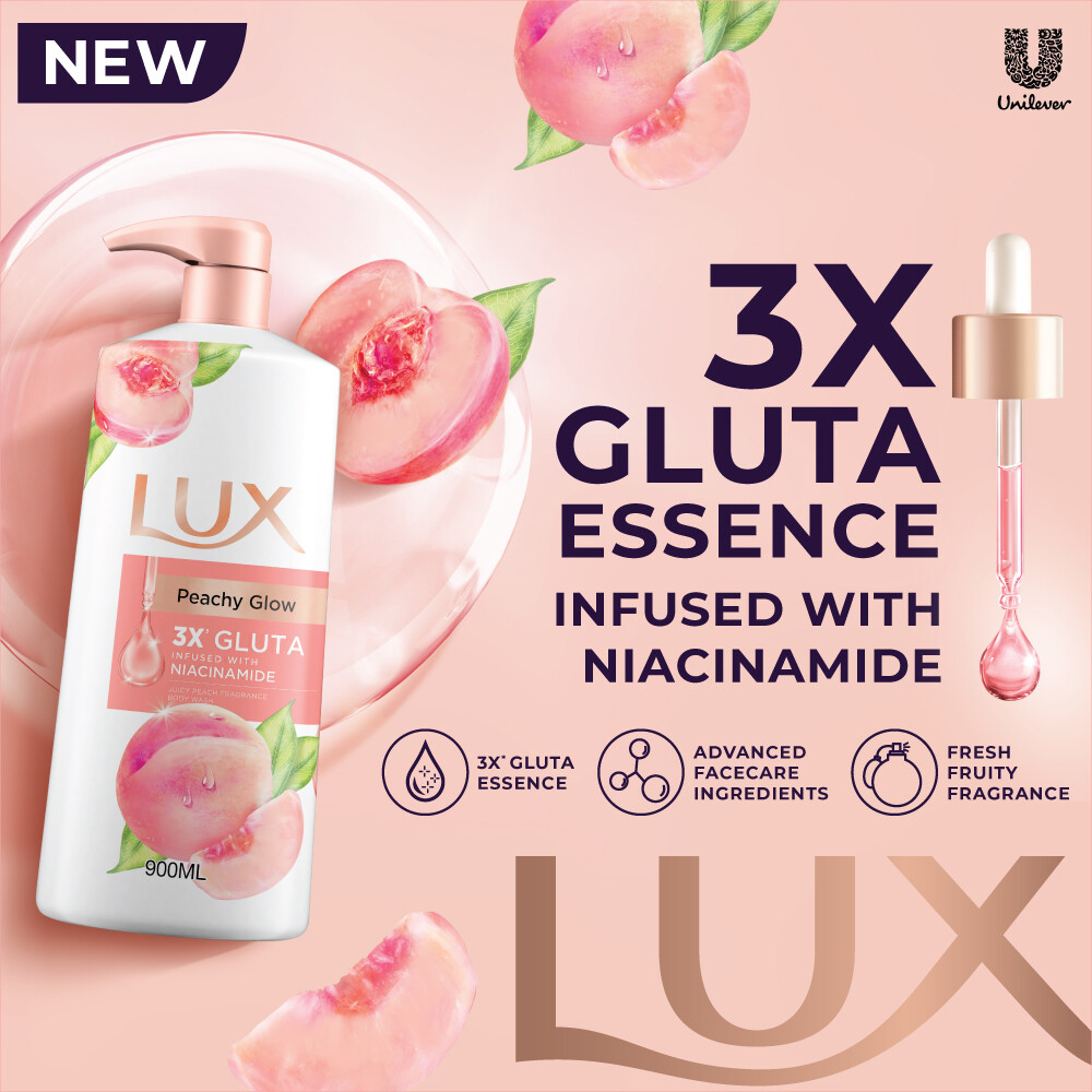 Lux Shower Gel Refill Gluta Peachy Glow 800ml | Brightening Moisturizing Body Wash | Peach Fragrance Shower Gel | Glowing, Soft & Smooth Skin Care Formula - View 3 of 3