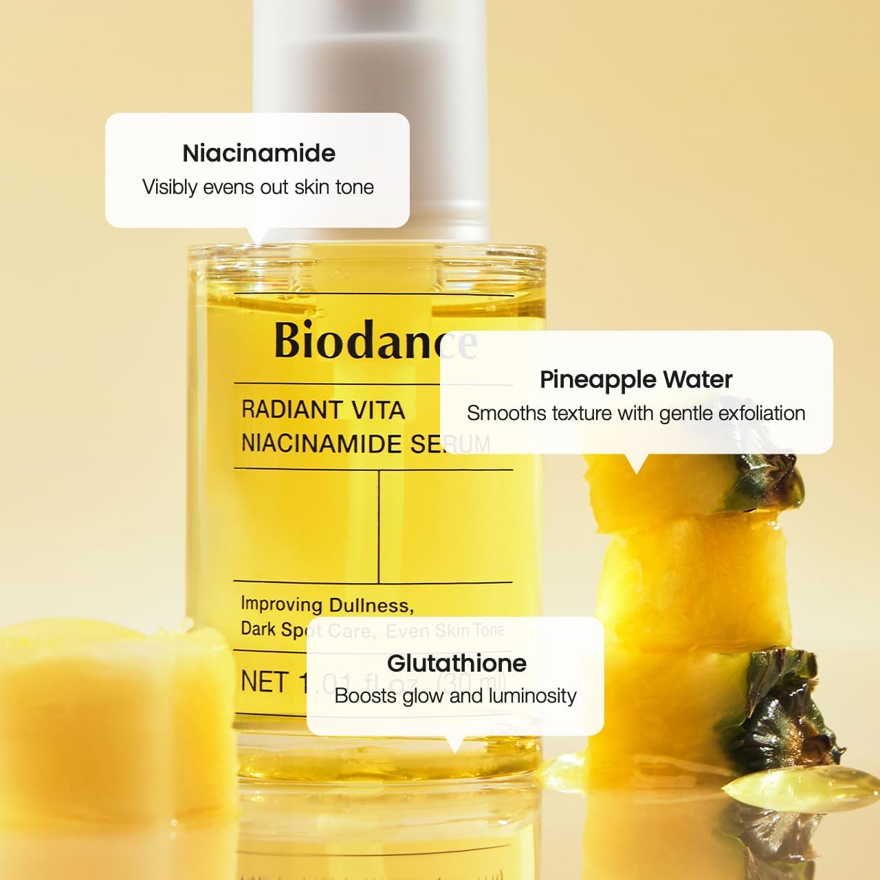 BIODANCE Radiant Vita Niacinamide Serum, for Even Tone Dark Spot Care with Vitamin C, Hydrating for Sensitive Skin, Filter Glow Serum, Korean Skincare, Ramadan Gift | 1.01 floz x 1 ea - View 3 of 7